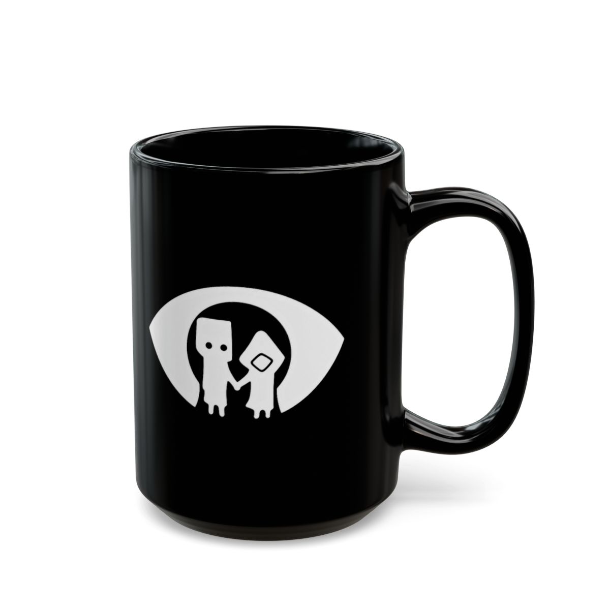 Little Nightmares Mono and Six Black Mug - Creepy Cute Gamer Gift - alternate angle 5, merchandise