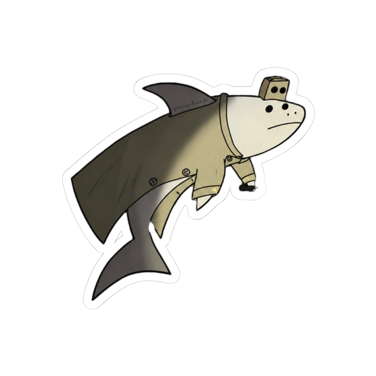Bold Monochromatic Shark Sticker | Shark Lover Vinyl Decal