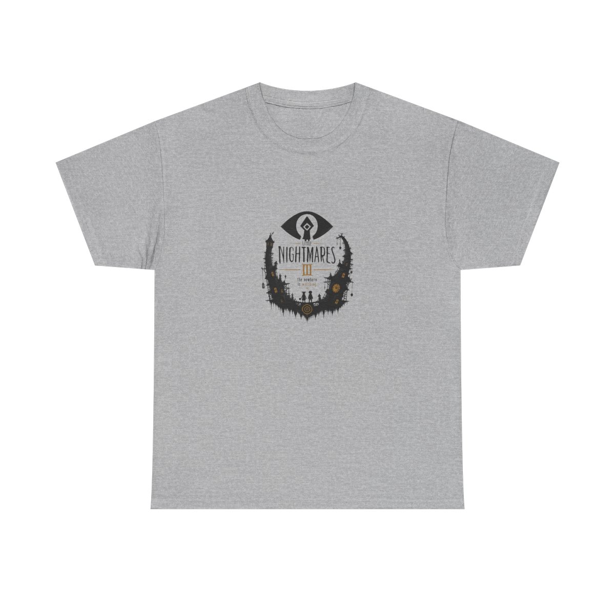 Little Nightmares III "The Nowhere is watching." Unisex Tee - alternate angle 5, merchandise