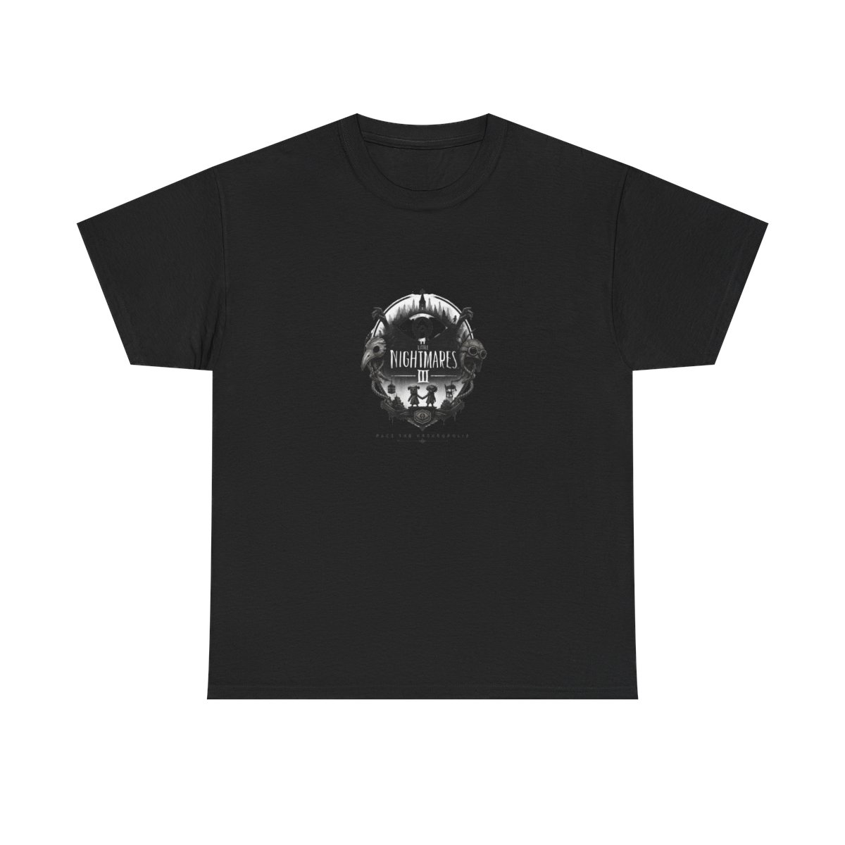 Little Nightmares III "Face the Neckropolis" Unisex Tee - alternate angle 2, merchandise