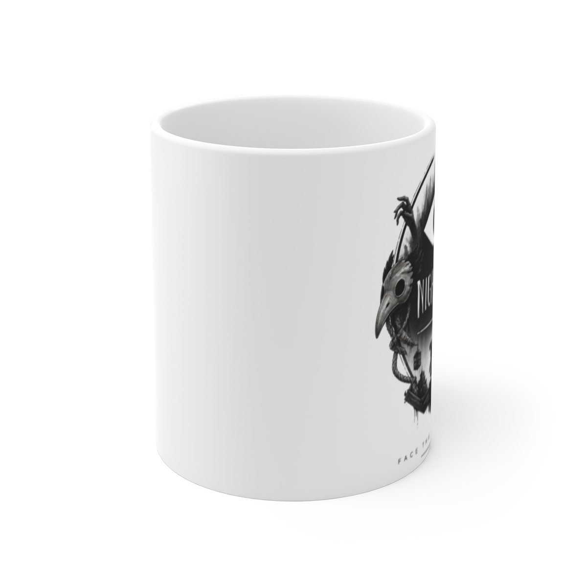 Little Nightmares III "Face the Neckropolis" White Mug - alternate angle 1, merchandise
