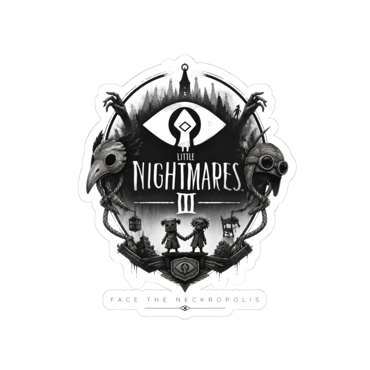 Little Nightmares III "Face the Neckropolis" Sticker - Official Stickers merchandise